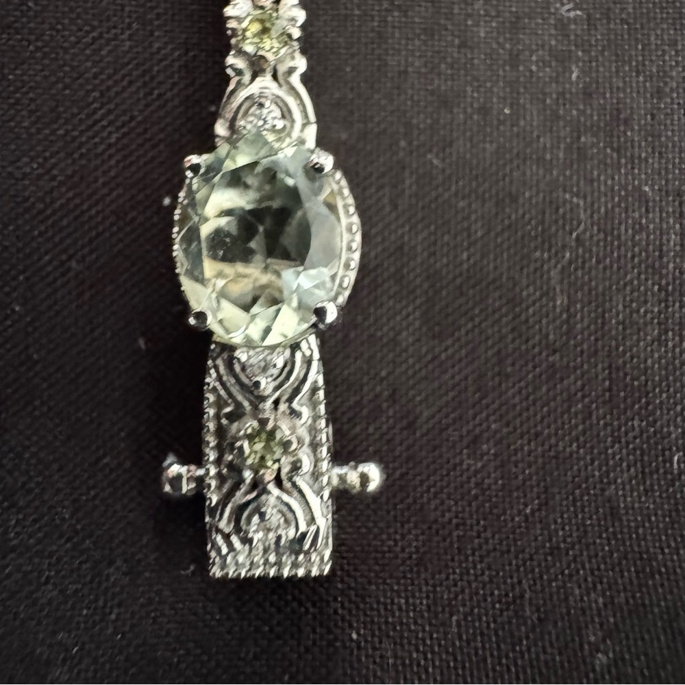 Elegant 925 Sterling Silver Bracelet prasiolite, - Picture 9 of 9